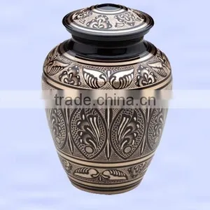 New Look Engraved Black Finshed Designed Cremation Urn, Urn for Cremation thumbnail-1
