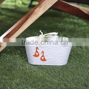 Decorative Flower Planters | New Classic Metal White Finished Planters thumbnail-1