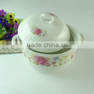 New Design Wholesale Porcelain Pots With Decal , White Porcelain Soup Tureen With Porcelainlid thumbnail-2