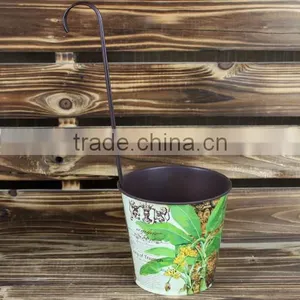 Garden Metal Wheelbarrow Planters Metal Long Handle Planter Wholesale thumbnail-1