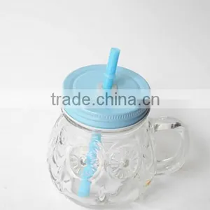 Snow Man Shape Small Glass Beverage Water Mug With Pipe thumbnail-2