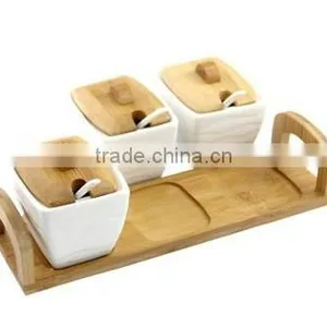 Bamboo Canister Set, Spices Canister Set, Wooden Canister Set thumbnail-1