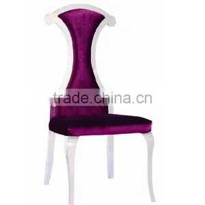 B8028 Modern Antique Velvet Steel Chairs for Wedding thumbnail-2