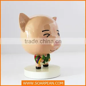 Customozed Fiberglass Vivid Cute Pig Cartoon Statue thumbnail-3