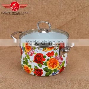 Hot Sale New Design Enamel / Ceramic 24cm Cookware Pot Set/ Deep Soup Pot Stock Pot thumbnail-2