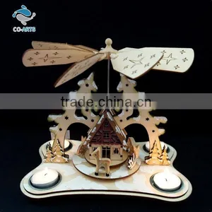 Wholesale Holiday Decoration Battery Charge Crafts Lighting Made of Wood thumbnail-1