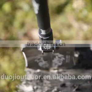 High Class 15-in-1 Outdoor Multi Tool Knife With Shovel Knife Hoe Flashlight Fire Flint thumbnail-5