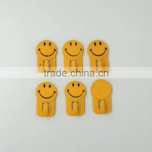 Set of 6 Yellow Smile Face Household Plastic Self Adhesive Wall Hook thumbnail-1