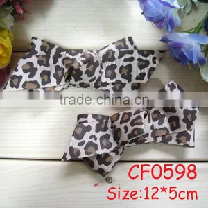 Fashion Handmade Leopard Ribbon Hair Bow for Adult Hair Accessories thumbnail-1