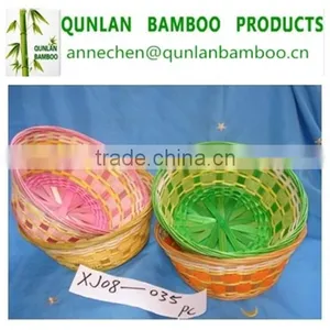 Round Shape Colorful Valentines Bamboo Baskets thumbnail-1