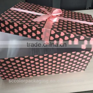 Custom Luxury Hat Type Wedding Dress Packaging Box With Ribbon Bow thumbnail-5