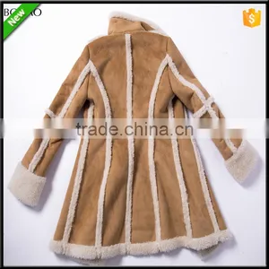 Composite Suede Lamb Wool Super Warm Winter Long Faux Fur Coat thumbnail-5