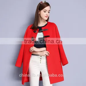 Latest Fashion Stye Single Breasted Women Dress Wool Coat for Winter thumbnail-1