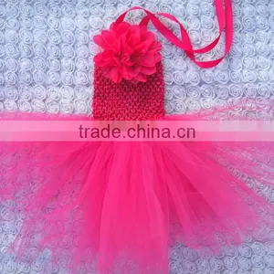 6" CROCHET TOP TUTUS WITH FLOWER NEW TOP DRESS thumbnail-1