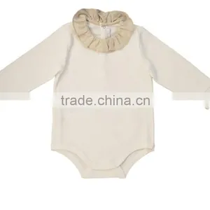 Gorgeous Winter Pleated Collar Plain Colour Baby Girls Rompers thumbnail-1