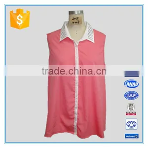 2016 Ladies Chiffon Coral Beaded Tank Top thumbnail-1
