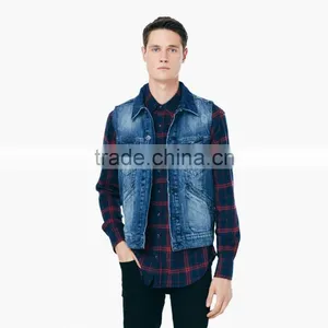OEM Supply Fitted Sleeveless Denim Jacket for Men thumbnail-1