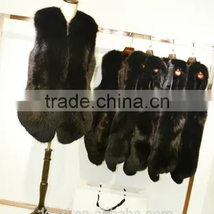 2017 New Fluffy High Quality Real Fox Fur Vest Women in Blue and Red PC-256 thumbnail-2
