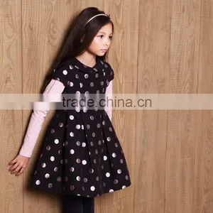 High End Baby Gril Dress Children Frocks Designs Girl Child Polk Dot Dress Wholesale thumbnail-4
