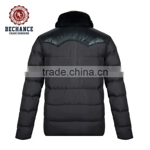2017 Men's Down Jacket With Lamb Fur Collar Leather Yoke thumbnail-3