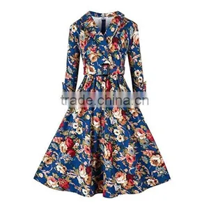 Walson Women's 1950s Vintage 3/4 Sleeve Rockabilly Swing Dress thumbnail-3