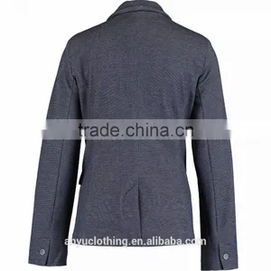 Ladies Navy Flap Pocket Tight Fit Oxford Pique Blazer Wholesale thumbnail-2