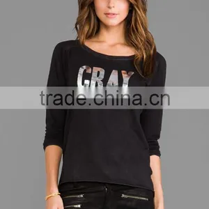 Metallic Foil Graphic Rolled Hem T-shirts thumbnail-1