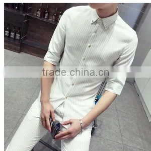 Sleeve in the Small Square Collar Stripe Shirts thumbnail-1