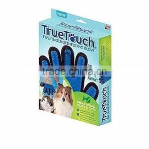 Right and Left Hand Pet Grooming Glove Brush 2 in 1 Dog and Cat Massage Blue Color Glove For Long & Short Hair thumbnail-1