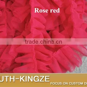Double Layer Mesh Ruffled Ribbon Trim for Skirt Decoration 5 cm Wide 10 Colors for Choice thumbnail-5