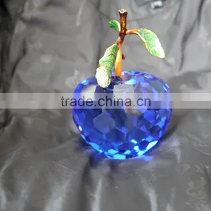 Wedding Gifts for Guests Blue k9 Crystal Apple thumbnail-2