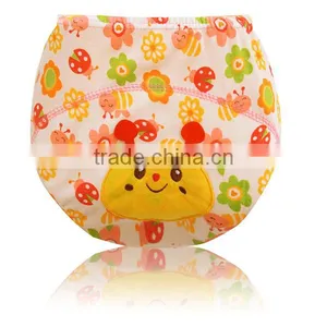 3 Layers Cartoon Faces Newborn Baby Training Pants Pure Cotton Baby Cloth Diaper Nappy thumbnail-3