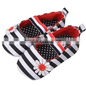Soft Sole Stripe Pretty Sun Flower Anti Slip Baby Girl Shoes thumbnail-4