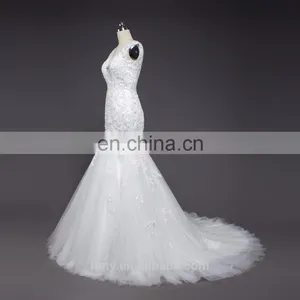 Latest Gowns Designs White Lace V-back Sexy Wedding Dress Bridal Gown 2017 thumbnail-2
