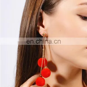 Handmade Fringe Thread Tassel Drop Earrings Charm Pearl Earrings thumbnail-2