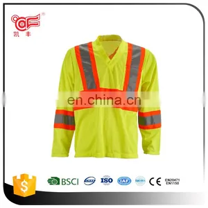 Cheap Safety Reflective hi Vis Shirts With Long Sleeve KF-041 thumbnail-1