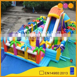 AOQI Beautiful Coco Play School Inflatable City Playground Garden Game Giant Inflatable Fun City for Sale thumbnail-1
