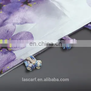 The High Quality Silk Scarf Shawl Double Scarf Shawl Purple thumbnail-3