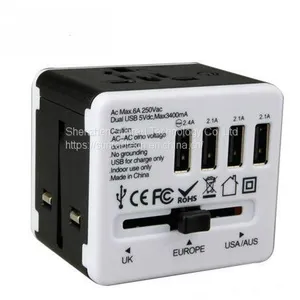 CMYK Logo 4usb Port Travel Adapter Full Printing Power Adapter Universal thumbnail-1