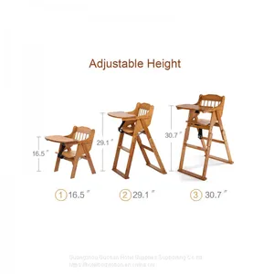Kidz Wooden High Chair Jumbo Bear Highchair Timber Toddler Baby Beech Fold thumbnail-4