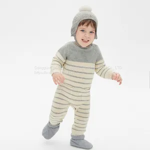 100% Super Soft Organic Cotton Jersey Baby Jumpsuit, Children's Cotton Pajamas in Stock thumbnail-1