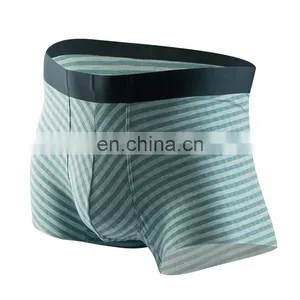 Wholesale Direct Comfort Modal Men's Seamless Panties Mid-Waist Multi Color Stripe Men's Boxer Briefs thumbnail-4