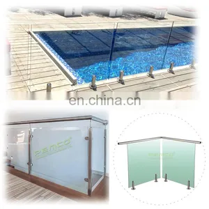 Construction Balustrade Strengthened Handrail Durable Frameless Glass Railing thumbnail-2