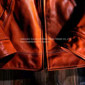 2021 High Quality Classic Men's Genuine Cowhide Leather Jacket thumbnail-5