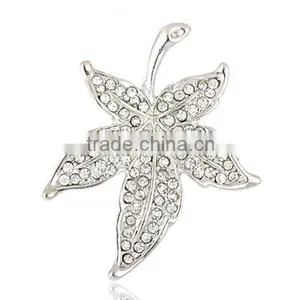 Fashion Maple Leaf Shaped Crystal Brooch,custom Made Brooches thumbnail-1