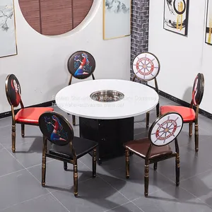 Hot Pot Round Table Custom Artificial Stone Furniture thumbnail-1