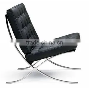 Barcelona Chair Replica Orange Leather thumbnail-4