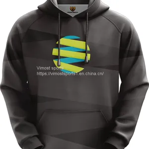 Black Custom Sublimation Hoodie With Black Strings thumbnail-1