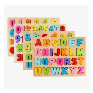 Wooden Learning Alphabet ABC Number Other Educational Toys Montessori Jigsaw Puzzles Game For Kids Spielzeug Juegos Didacticos thumbnail-1