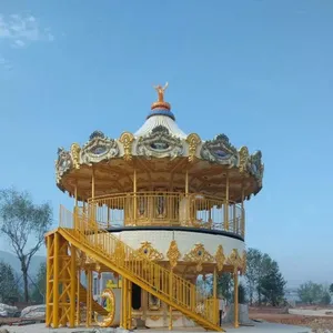 Outdoor Whirligig Swing Rides Playground Merry Go Round Rocking Electric Carousel Horse thumbnail-2